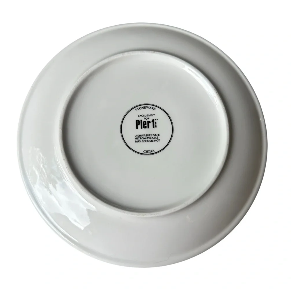 Blue White Bunny Rabbit Stoneware Plate by Pier 1 8” Spring Decor Set of 2 - Picture 5 of 7